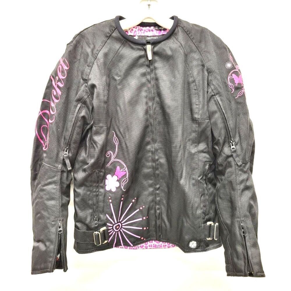 Joe Rocket Women's Heartbreaker Motorcycle Jacket with Pink Floral Graphics - M